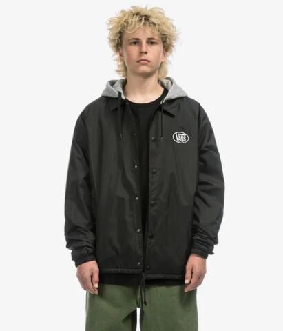 VANS Riley Hooded Coaches Jacket ERKEK CEKET VN000P75BLK1